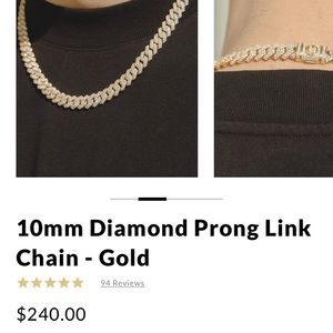 Cernucci 10mm 24” Iced out gold link chain